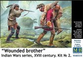 1:35 Master Box 35210 Wounded Brother - Indian Wars XVII Century Kit #2 Plastic Modelbouwpakket