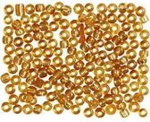 Rocailles, afm 8/0 , d: 3 mm, goud, 500gr, gatgrootte 0,6-1,0 mm