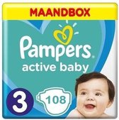 Pampers Active Baby Maat 3 -108 Luiers Maandbox