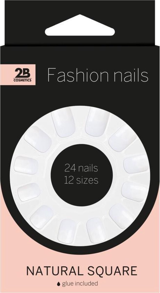 Goedkoopste 6 x 2B Cosmetics Kunstnagels Natural Square 24 stuks