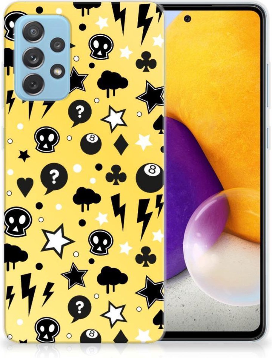 Silicone Back Case Samsung Galaxy A72 Punk Geel