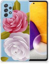 Silicone Back Case Geschikt voor Samsung Galaxy A72 GSM Hoesje Roses