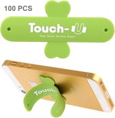 100 PCS Touch-u One Touch Universal Siliconen standaard houder, voor iPhone, Galaxy, Huawei, Xiaomi, LG, HTC en andere slimme telefoons (groen)