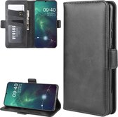 Wallet Stand lederen mobiele telefoonhoes voor NOKIA 6.2, met portemonnee en houder en kaartsleuven (zwart)