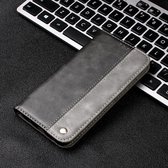 Zakelijke effen kleur stiksels horizontale flip lederen tas voor Galaxy A70, met houder & kaartsleuven & portemonnee & lanyard (grijs)