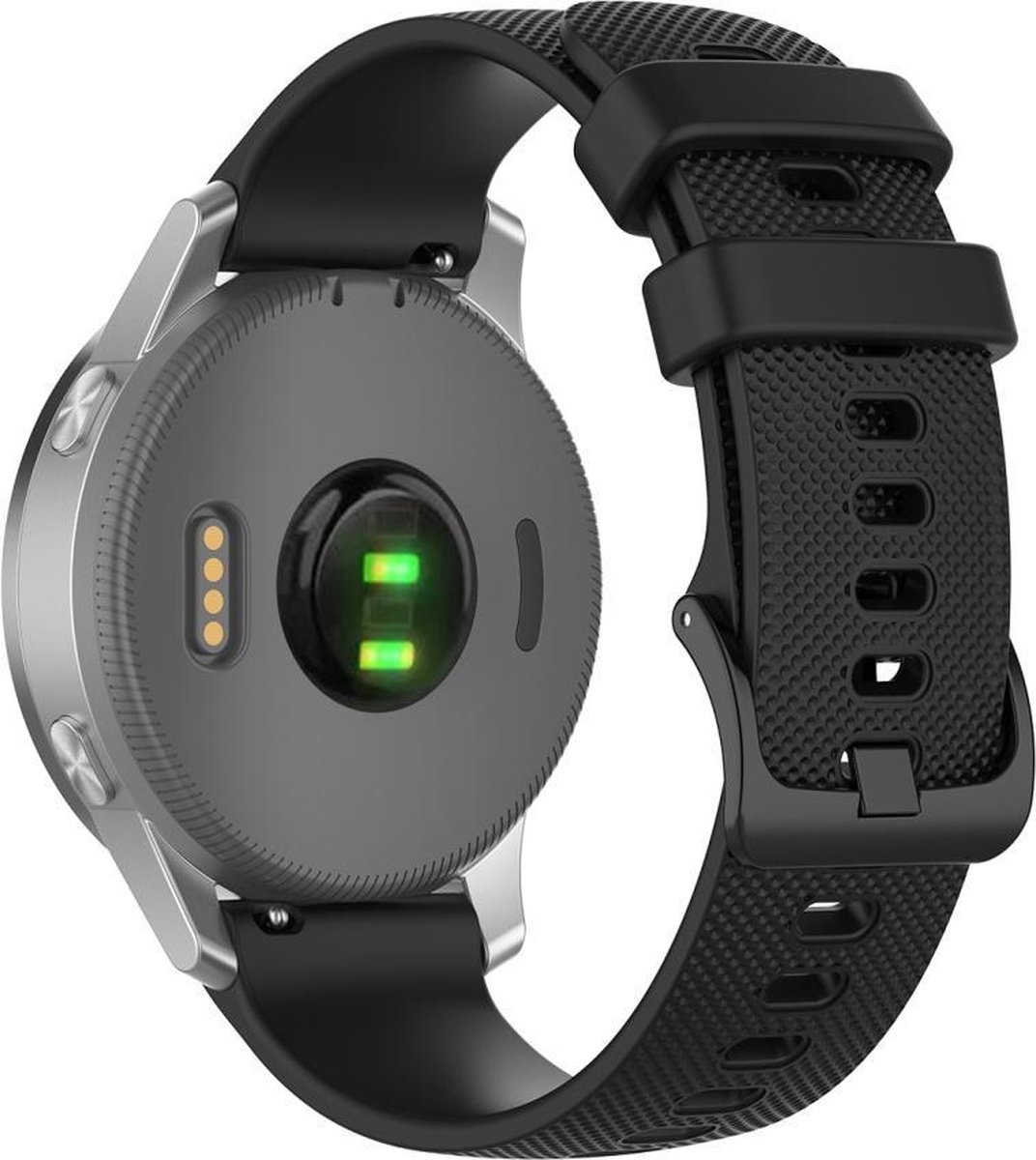Let op type!! Voor Garmin Vivoactive 4S kleine geruite siliconen band (zwart)
