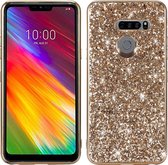 Plating Glittery Powder Shockproof TPU Case voor LG G8 ThinQ (goud)