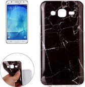 Voor Galaxy J5 / J500 Black Marbling Pattern Soft TPU Protective Back Cover Case