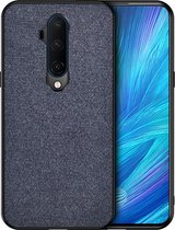 Voor OnePlus 7T Pro schokbestendige doektextuur PC + TPU beschermhoes (blauw)