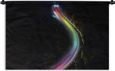 Wandkleed Regenbogen - Regenboog licht op de weg Wandkleed katoen 90x60 cm - Wandtapijt met foto