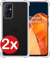 OnePlus 9 Hoesje Siliconen Shock Proof Case Transparant - OnePlus 9 Hoesje Cover Extra Stevig - 2 PACK
