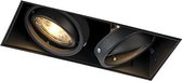 QAZQA oneon trimless - Moderne Inbouwspot - 2 lichts - L 188 mm - Zwart -  Woonkamer | Slaapkamer | Keuken