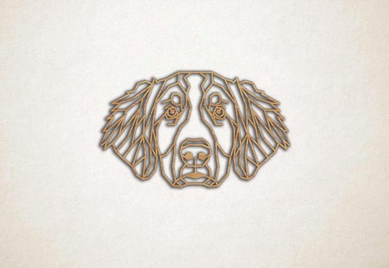 Line Art - Hond - Berner sennen - M - 54x90cm - Eiken - geometrische wanddecoratie