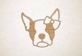 Wanddecoratie - Hond - Boston Terrier 1 - M - 60x61cm - Eiken - muurdecoratie - Line Art