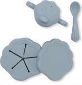 Konges Sløjd  - Silicone Serviesset Schelp - Kinderserviesset - Light Blue