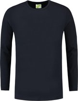 L&S T-shirt Crewneck cot/elast LS for him