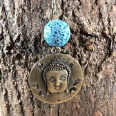 Wellness-House | Ketting Buddha Bronze Blue | Buddha Ketting | Lava | Uniek | Zen | Energie
