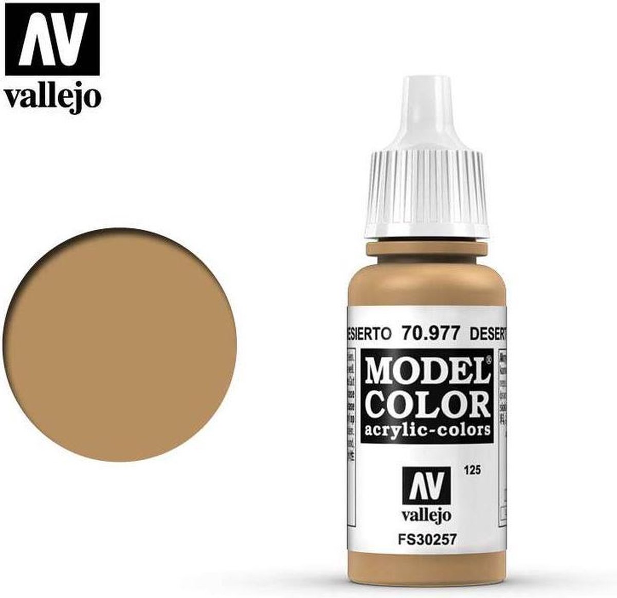 Vallejo Hobbyverf Acrylverf - 70977 Model Color Desert Yellow - Acryl Verf flesje - 17 ml