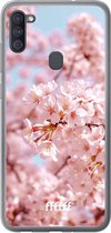Samsung Galaxy A11 Hoesje Transparant TPU Case - Cherry Blossom #ffffff