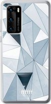 Huawei P40 Hoesje Transparant TPU Case - Mirrored Polygon #ffffff