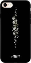 6F hoesje - geschikt voor iPhone 7 -  TPU Case - White flowers in the dark #ffffff