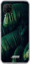 6F hoesje - geschikt voor Huawei P40 Lite -  Transparant TPU Case - Palm Leaves Dark #ffffff