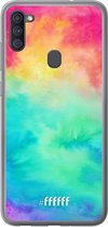 Samsung Galaxy A11 Hoesje Transparant TPU Case - Rainbow Tie Dye #ffffff