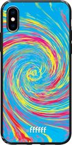 iPhone X Hoesje TPU Case - Swirl Tie Dye #ffffff