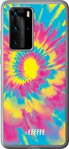 Huawei P40 Pro Hoesje Transparant TPU Case - Psychedelic Tie Dye #ffffff