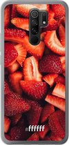 Xiaomi Redmi 9 Hoesje Transparant TPU Case - Strawberry Fields #ffffff