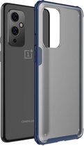 OnePlus 9 Hoesje TPU Hybride Back Cover Mat Transparant Blauw