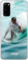 Samsung Galaxy S20 Hoesje Transparant TPU Case - Boy Surfing #ffffff