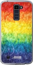 LG K10 (2016) Hoesje Transparant TPU Case - Rainbow Veins #ffffff