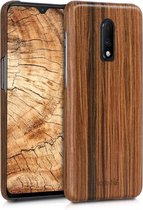 kalibri hoesje voor OnePlus 7 (2019) - Beschermende telefoonhoes van hout - Slank smartphonehoesje in bruin