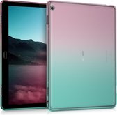 kwmobile hoes voor Huawei MediaPad M3 Lite 10 - siliconen beschermhoes voor tablet - Tweekleurig design - roze / blauw / transparant