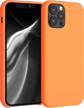 kwmobile telefoonhoesje voor Apple iPhone 12 / 12 Pro - Hoesje met siliconen coating - Smartphone case in fruitig oranje