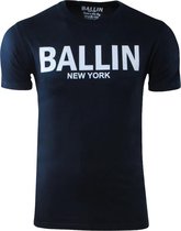 Ballin - Heren T-Shirt - Ronde Hals - Regular Fit - Navy