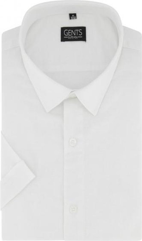 GENTS - Overhemd Heren Korte Mouw linnen katoen wit Maat XL 43/44 | bol.com