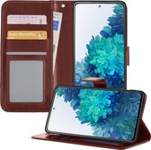 Samsung S20 FE Hoesje Book Case Hoes - Samsung Galaxy S20 FE Case Hoesje Portemonnee Cover - Samsung S20 FE Hoes Wallet Case Hoesje - Bruin