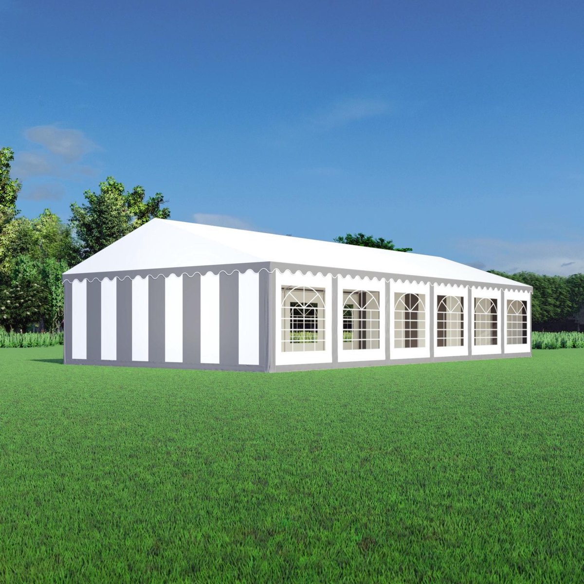 Sommerfest 6x12m 500 g/m² Chapiteau tente PVC étanche réfractaire 6x12 m /  ignifuge / blanc