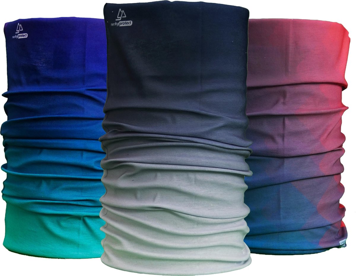 Necky Protect 3-pack Nekwarmer - Sjaal - Bandana - Fiets - Sport - Wintersport - Heren - Dames