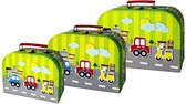 Simply for Kids 3-delige Kofferset Voertuigen - Speelgoed - Rugzakken en Tassen