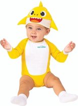 Rubies - Haai & Inktvis & Dolfijn & Walvis Kostuum - Gele Echte Baby Shark Tututututu Kind Kostuum - geel,wit / beige - Maat 128 - Carnavalskleding - Verkleedkleding