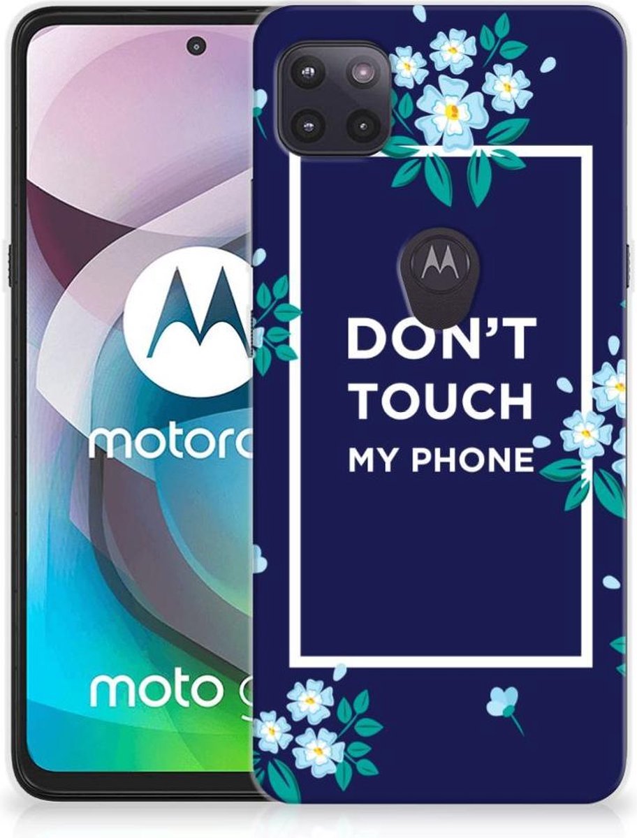 Motorola Moto G 5G Silicone-hoesje Flowers Blue DTMP