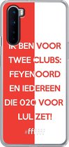 6F hoesje - geschikt voor OnePlus Nord -  Transparant TPU Case - Feyenoord - Quote #ffffff