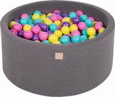 Ronde Ballenbak set incl 300 ballen 90x40cm - Donker Grijs: Violet, Donker Roze, Lime, Turquoise
