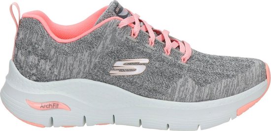Skechers Arch Fit Comfy Wave Dames Sneakers - Grey/Pink - Maat  36