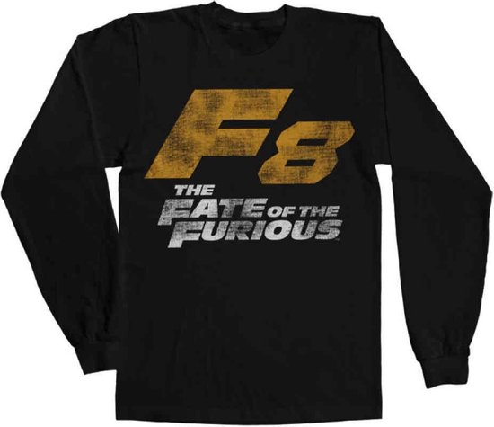 The Fast And The Furious Longsleeve shirt -S- F8 Distressed Logo Zwart