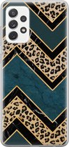 Samsung Galaxy A52 hoesje siliconen - Luipaard zigzag - Soft Case Telefoonhoesje - Luipaardprint - Multi