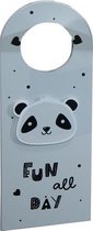 Gamberritos Deurhanger Panda Junior 17 X 5 Cm Hout Grijs